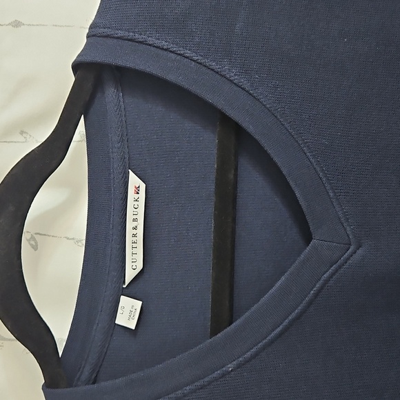 CUTTER & BUCK V-NECK LONG SLEEVE COTTON MENS SWEATER IN NAVY SIZE LGE - Picture 4 of 8